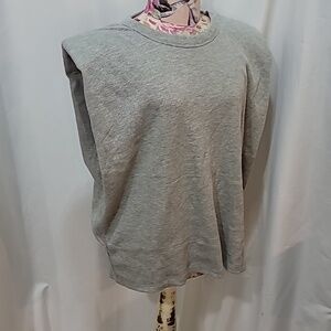 NWT DESIGN LAB Padded Cap Sleeve Ribbed Boxy Fit Tank Oversized Shoulder Pad